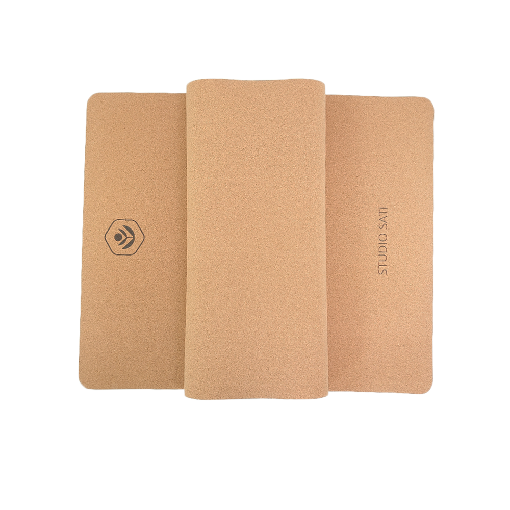 Yogamatte av kork og naturgummi